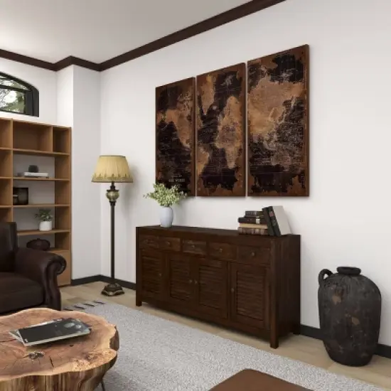 Rustic Wood Buffet Dark Brown - Olivia & May image {18}