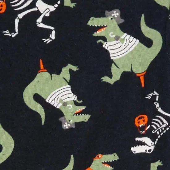 Carter's Just One You&reg; Toddler Boys' 4pc Cotton Long Sleeve Dinosaur Halloween Pajama Set - Black/Orange image {2}