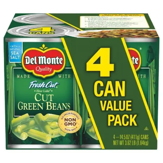 Del Monte Cut Green Beans 4 pk image {3}