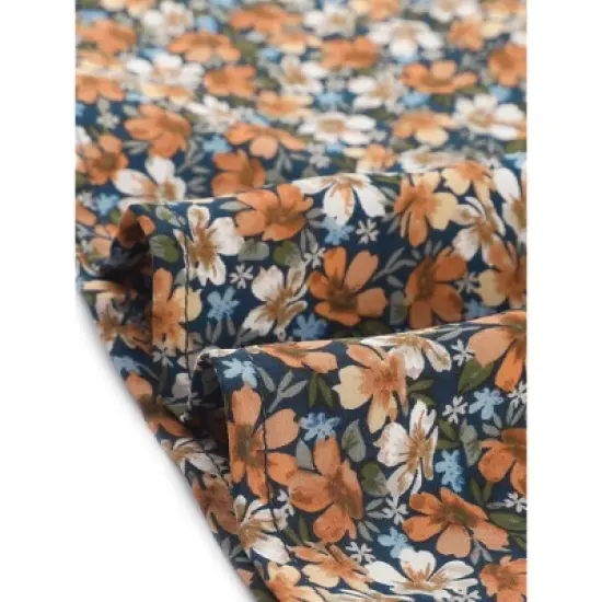 Agnes Orinda Women's Plus Size Keyhole Babydoll Lantern Floral Blouses image {4}