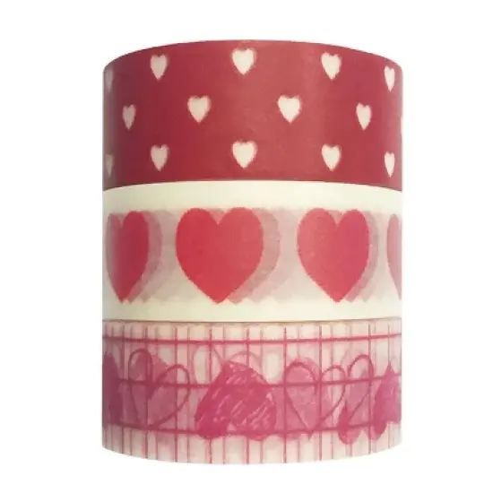 Wrapables Sweet Hearts Japanese Washi Masking Tape (Set of 3) image {1}
