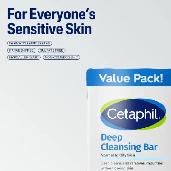 Cetaphil Deep Cleansing Skin Bar Soap - 3pk - 4.5oz each image {7}