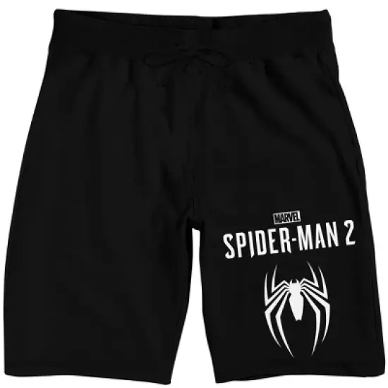 Spider-Man 2 Game Logo Men's Black Sleep Pajama Shorts image {3}