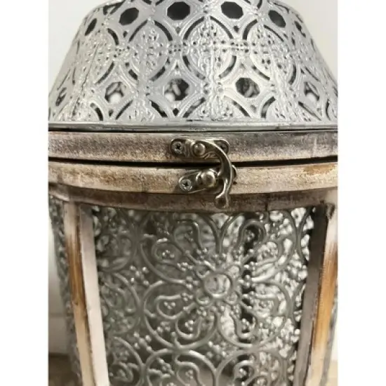 Essential Decor & Beyond 2-Piece Set Wood and Metal Lanterns image {4}