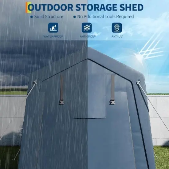 GustoWave Waterproof Portable Garage Shelter Shed Carport for Motorcycle Bike image {2}