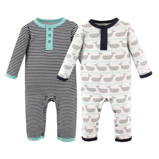 Hudson Baby Infant Boy Cotton Coveralls 2pk, Whale image {3}