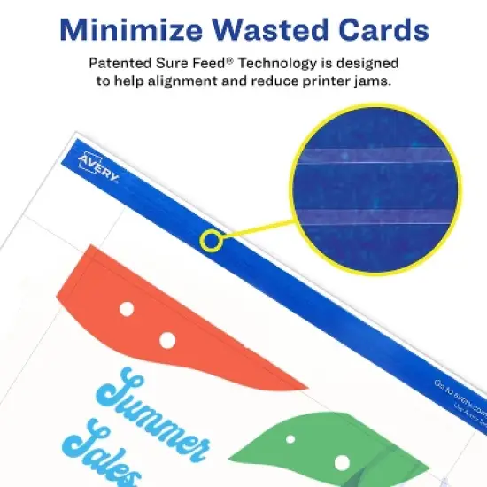 Avery Printable Rectangle Cards with Sure Feed Technology, 6" x 9", Matte White Cardstock, Print-to-the-Edge, Laser/Inkjet Cards, 10 Total image {2}