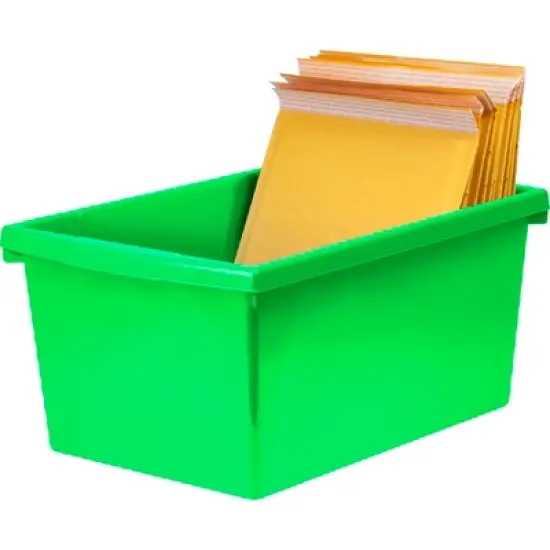 Storex Medium Classroom Storage Bin, Green image {2}