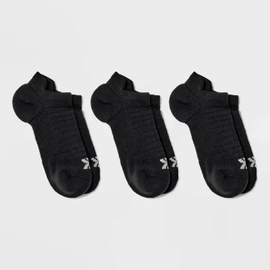 Women's 3pk Performance Mesh Stripe Tab Socks - All In Motion&trade; Gray 4-10: Midweight Knit, Arch Support image {3}