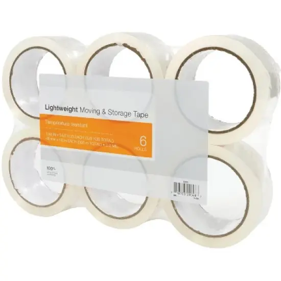 HITOUCH BUSINESS SERVICES Lightweight Moving & Storage PKing Tape 1.88"W x 54.6 Yards Clear 6 RL image {1}