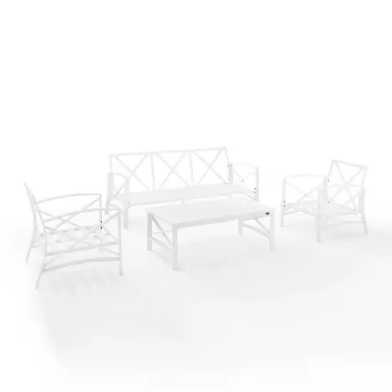 Kaplan 4pc Outdoor Sofa Set - Navy - Crosley image {3}