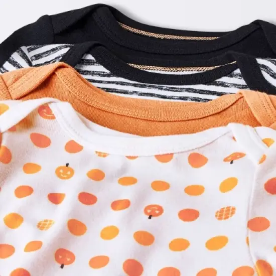 Baby 4pk Halloween Long Sleeve Bodysuit - Cloud Island&trade; Orange image {2}