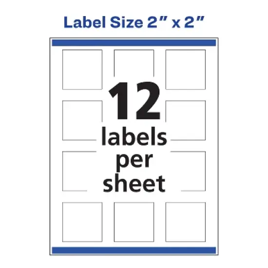 Avery Square Labels with Sure Feed, 2" x 2" image {5}