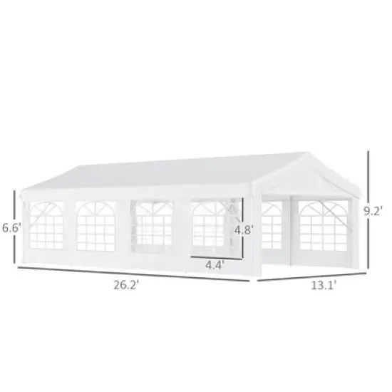 Resenkos Canopy, Outdoor Canopy Tent,Outdoor Carport Party Event Tent, Patio Gazebo Canopy Pavilion with 4 Sidewalls, 8 Windows, White image {10}