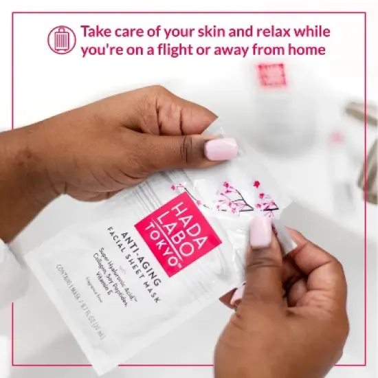 Hada Labo Tokyo Anti-Aging Facial Sheet Mask, Spa Face Mask Firms & Hydrates - 4 ct image {9}