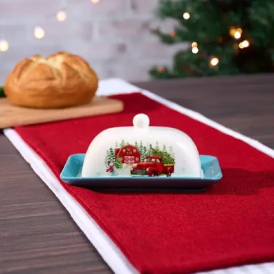 The Lakeside Collection Winter in the Country Tabletop Collection - Butter Dish image {1}