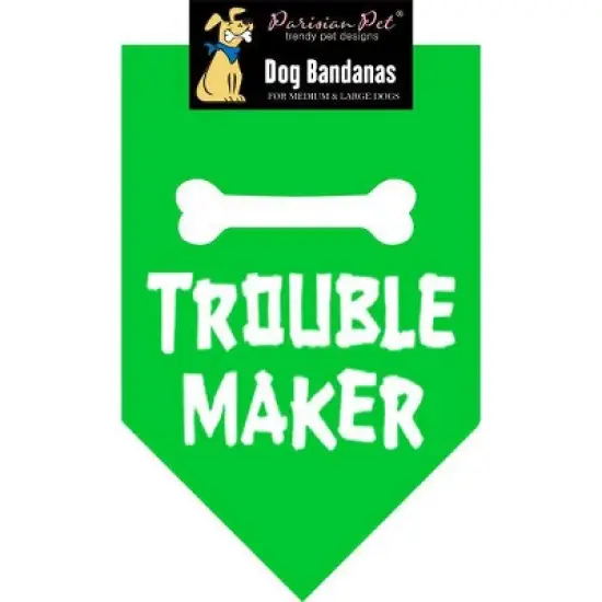 Parisian Pet 'Trouble Maker' Bandana for Dogs & Cats - Fun, Comfortable, Trendy Green Pet Fashion Accessory-Saint Patrick's Day image {7}