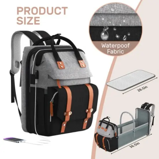 Itopfox Large Diaper Backpack with Changing Station, Multifunctional Baby Bag for Essentials, Ideal Shower Gift image {2}