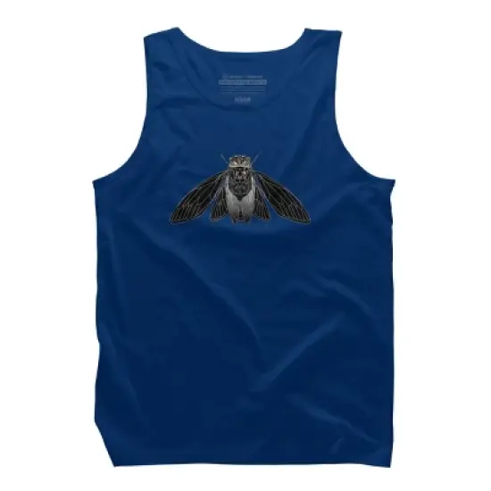Men's Design By Humans Monochrome Cicada By Realkey Tank Top image {5}