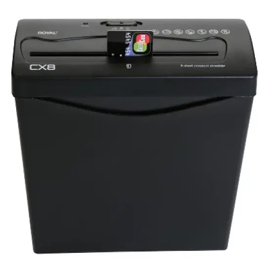 Royal&reg; CX8 8-Sheet Crosscut Shredder with Basket in Black image {8}