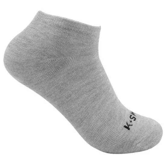 K-Swiss K-Swiss Ladies Ankle Low Cut Sports Running Cushioned Athletic Socks 10-20 Pack, Grey/Black/White, Size: 9-11 image {1}