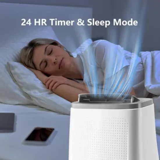 14,000 BTU Portable AC - 3-in-1 Fast Cooling for 700 Sq.Ft, Dual Motor with Dehumidifier & Remote, Ideal for Large Rooms & Campers, Dark Grey image {2}