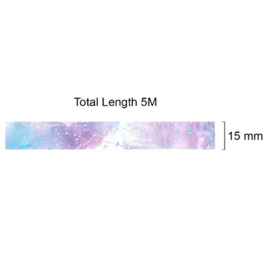 Wrapables Gold and Silver Foil Washi Masking Tape, Constellations, 15mm x 5M image {3}