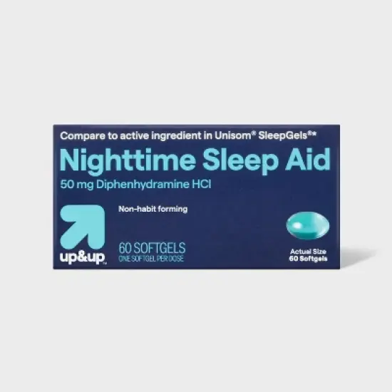 Diphenhydramine HCl Maximum Strength Nighttime Sleep Aid Softgels - up&up&trade; image {5}