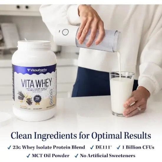 Vitauthority Whey Protein Powder for Women, Supports Digestion, Nutrient Absorption & Energy Post-Workout & Daily Nutrition, 30 Servings image {2}