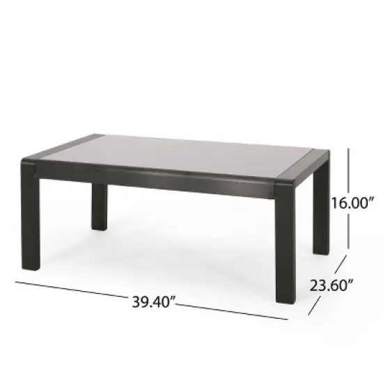 Outdoor Aluminum Coffee Table,Rectangular Patio Coffee Table with Weather Resistant Frame,Modern Coffee Table for Living Space-Coolbibila image {3}