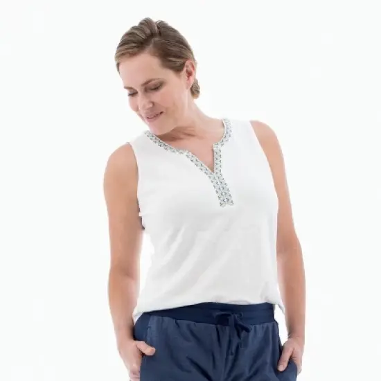 Aventura Clothing Women's Kateri Split Neck Tank Top image {2}