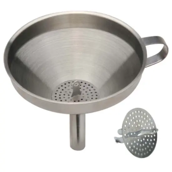 Norpro Heavy Duty Stainless Steel Funnel with Detatchable Strainer, 4.75-Inch image {4}