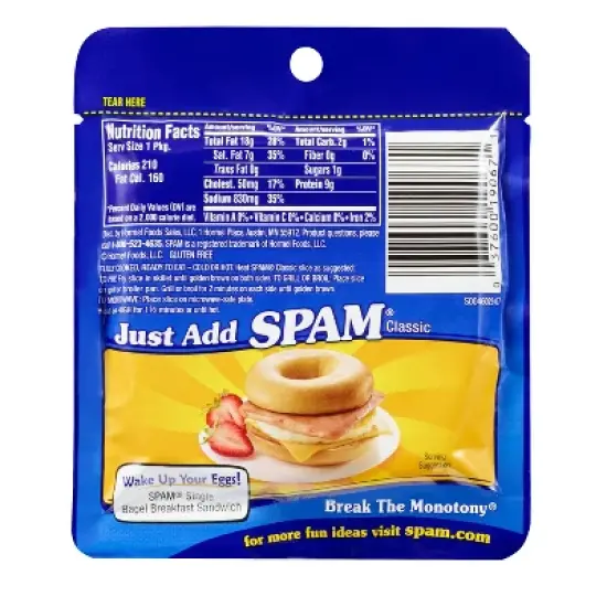 SPAM Single Classic Slice - 2.5oz image {3}