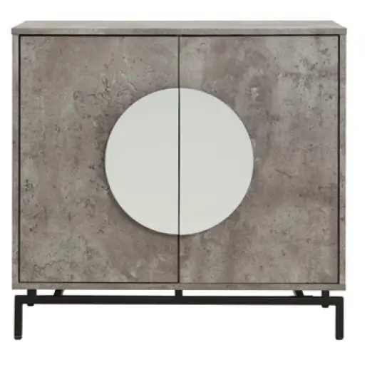 Home Source Cement Console Bar Cabinet with Half Moon Handles image {3}