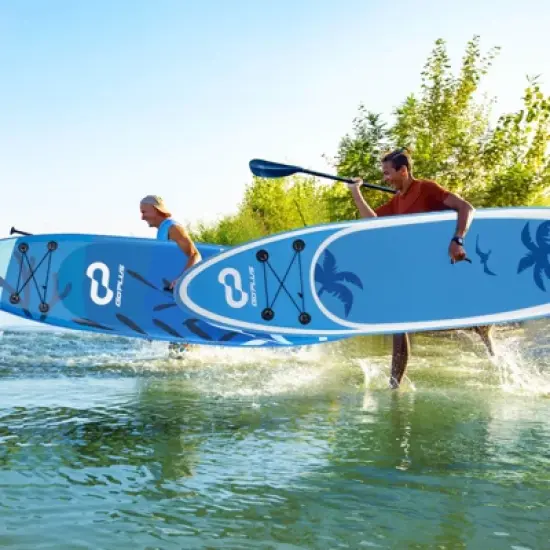 Costway Small Inflatable SUP Board, Portable Paddle Board with 5D rings Stand Up Paddle Board for Youth & Adult Blue/Turquoise/Green/Orange/Navy/Pink/Light Pink image {4}