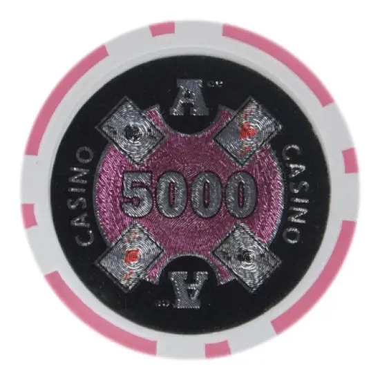 Slickblue 14-Gram Clay Composite Poker Chips 25-Pack, Laser Inlay, Casino Game Chips, Multicolor, $1-$25K image {13}