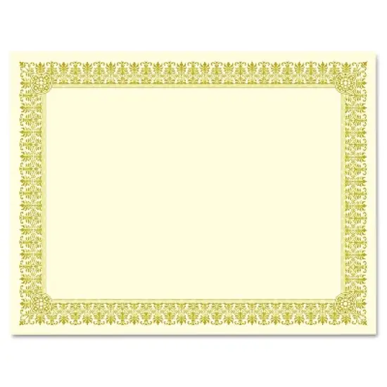 Southworth Premium Certificates Ivory Fleur Gold Foil Border 66 lb 8.5 x 11 15/Pack CTP1V image {2}