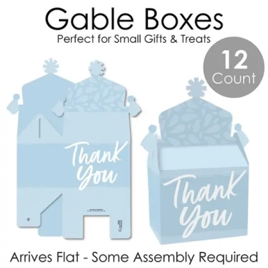 Big Dot of Happiness Dusty Blue Elegantly Simple - Treat Box Party Favors - Guest Party Favors Goodie Gable Boxes - Set of 12 image {4}