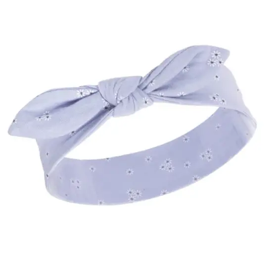 Hudson Baby Infant Girl Cotton Bib and Headband Set 5pk, Periwinkle, One Size image {6}