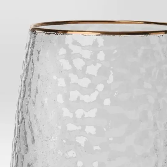 15.88oz Stemless Wine with Hammered and Gold Rim - Threshold&trade; image {2}