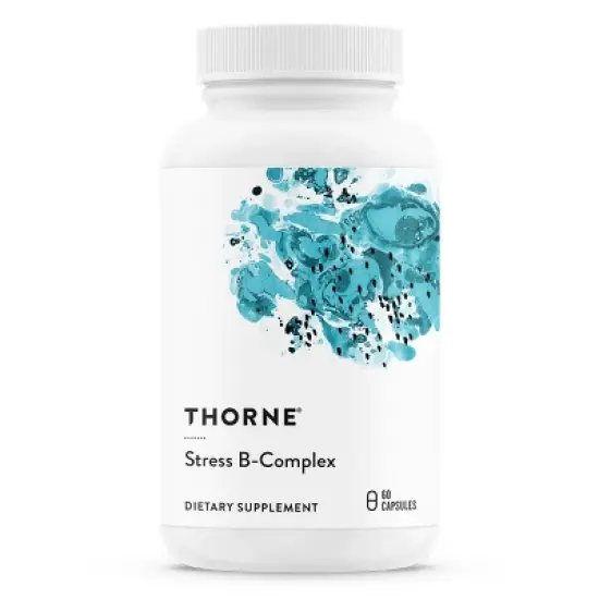 THORNE Stress B-Complex - Vitamins B2, B6, B12, and Folate in Highly-Absorbable and Active Forms - Extra Vitamin B5 for Adrenal Support* - 60 Capsules image {7}