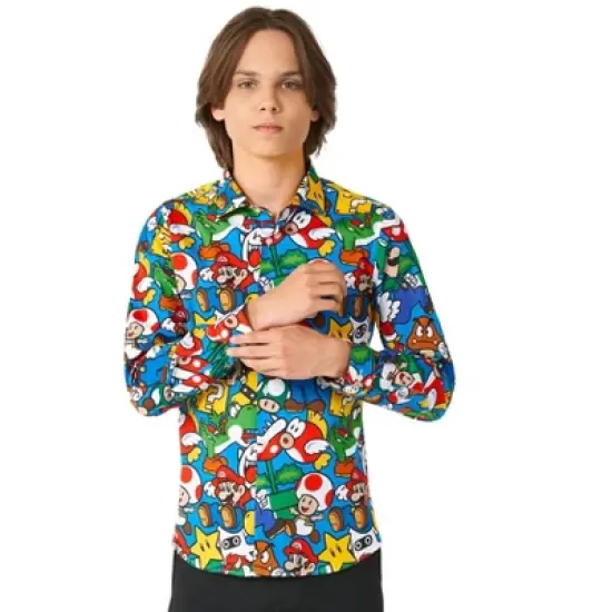 OppoSuits Teen Boys Shirt - Super Mario - Multicolor image {4}
