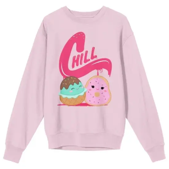 Squishmallows Chill Crew Neck Long Sleeve Cradle Pink Youth Sweatshirt image {2}