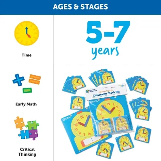 Learning Resources Write On/Wipe Clocks Classroom Set image {3}
