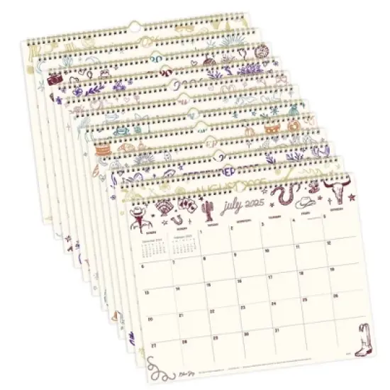 Blue Sky 15"x12" 2025-2026 Monthly Wall Calendar Pop Culture Assorted image {6}