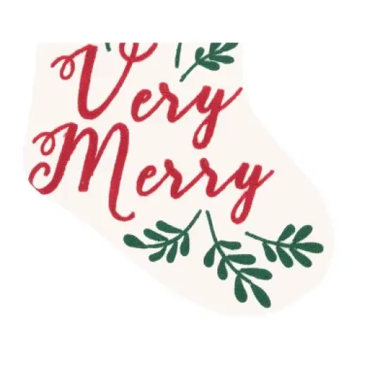 C&F Home 20" Christmas & Holly "Very Merry" Script Hanging Large XMAS Stocking image {2}