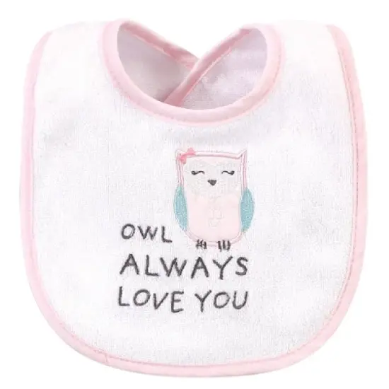 Hudson Baby Infant Girl Cotton and Polyester Bibs 10pk, Owl Always Love You, One Size image {6}