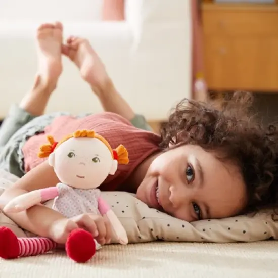 HABA Snug Up Roya - 10" Soft Doll with Fuzzy Red Pigtails and Embroidered Face image {7}