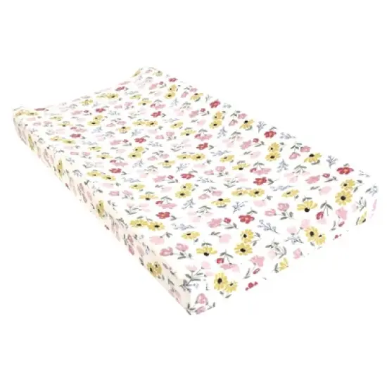 Hudson Baby Infant Girl Changing Pad Cover, Soft Painted Floral, One Size image {2}
