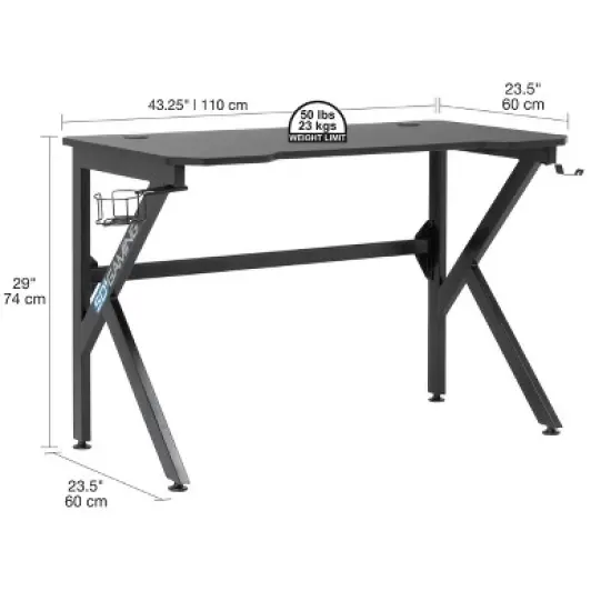 Saga PC Gaming Desk Black - studio designs image {19}
